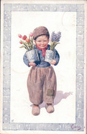 Karl Feiertag, Enfant En Sabots Portant Des Pots De Fleurs (8688) - Feiertag, Karl