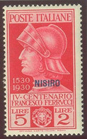 ITALIA COLONIE EGEO NISIRO SASS. 12 - 16 NUOVI - Egée (Lipso)