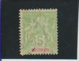 REUNION. (Y&T) 1892 - N°35  *Papier Teinté* 5c. Obli - Sonstige & Ohne Zuordnung