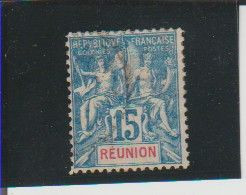 REUNION. (Y&T) 1892 - N°37  *Papier Teinté* 15c. Obli - Andere & Zonder Classificatie