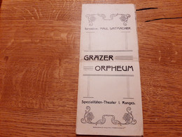 1903 Austria Grazer Orpheum Graz Opera Programm Cirkus VarietteTeater Programmer Cornel Kawann - Teatro, Travestimenti & Mascheramenti