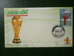 GRENADINES OF ST VINCENT 1986 MEXICO FOOTBALL WORLD CUP FDC COVER With STAMPS - Ploufragan