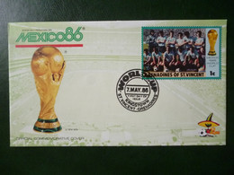 GRENADINES OF ST VINCENT 1986 MEXICO FOOTBALL WORLD CUP FDC COVER With STAMPS - Ploufragan