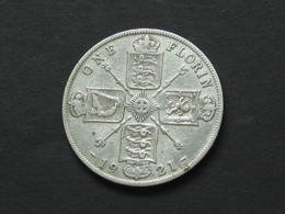 1 Florin 1921  Georges  V  - Great Britain - Grande Bretagne  ***** EN ACHAT IMMEDIAT ***** - J. 1 Florin / 2 Schillings