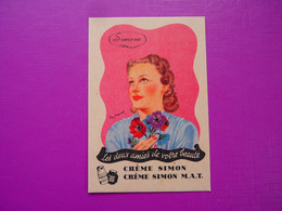 CARTE PARFUMÉE - CRÈME SIMON - Simone - Femme, Fleurs, Anémones - - Anciennes (jusque 1960)