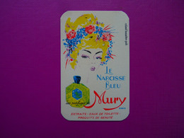 CARTE PARFUMÉE - MURY - LE NARCISSE BLEU - Visage Femme, Fleurs, Flacon - - Anciennes (jusque 1960)