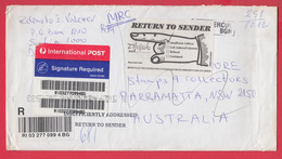 254606 / Registered Cover Bulgaria 2006 - Taxe Percue 6.00 Lv. , Australia Return To Sender Insufficiently Addressed - Lettres & Documents