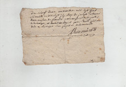 Reçu 1777 Duchesne Duchene Joseph Froment Deux Livres Argent Rochefort à Identifier - Historical Documents