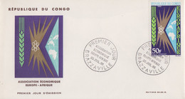 Enveloppe  FDC  1er  Jour   CONGO    Association   EUROPE - AFRIQUE   1966 - FDC