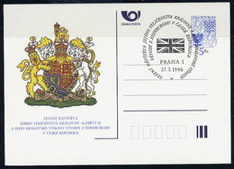 CZECH REPUBLIC 1996 5 Kc Visit Of Queen Elizabeth II, Cancelled.  Michel P10 - Postcards