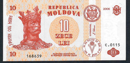 MOLDOVA  P10e  10  LEI    2006  #C.0115    UNC. - Moldawien (Moldau)