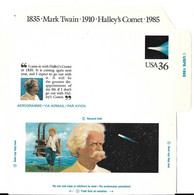 USA   1985 AEROGRAMME "MARK TWAIN-COMETE DE HALLEY" - 1981-00
