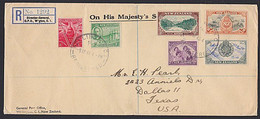 NEW ZEALAND - USA 1946 REGISTERED COVER PEACE ISSUE FRANKING. - Brieven En Documenten