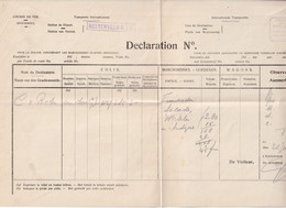 DDY 101 - Déclaration En Douane - Station De Départ Encadrée Violette HEERENVEEN N.T.M 1940 Vers ESSCHEN - Tren