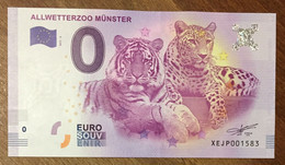 2017 BILLET 0 EURO SOUVENIR ALLEMAGNE DEUTSCHLAND ALLWETTERZOO MÜNSTER TIGRE ZERO 0 EURO SCHEIN BANKNOTE PAPER MONEY - Specimen