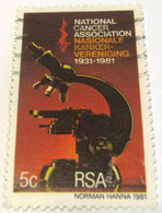 South Africa 1981 The 50th Anniversary Of National Cancer Association 5c - Used - Sonstige & Ohne Zuordnung