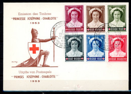 BE   FDC  912 - 917      ---    Mariage Princessze Joséphine-Charlotte  --  Cachet Croix Rouge   --  Bel état - 1951-1960