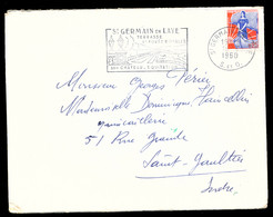 MARIANNE A LA NEF 0,25 C SEUL LETTRE (1960), Saint-Germain-le-Laye, Terrasse, Château, Saint-Gaultier, Le Mesnil-le-Roi - 1959-1960 Marianne In Een Sloep