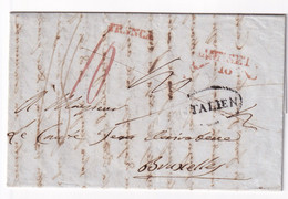 DDY 111 - Incoming Mail - Lettre Précurseur 1844 De CASTELLETTO Franca Vers Bruxelles - Transit Ovale ITALIEN - Autres & Non Classés