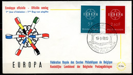 BE   FDC  1111 - 1112  ---   Europa : 6 Maillons  --  TTB - 1951-1960