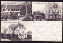 1919 Gelaufene AK Aus Wetzikon, Kempten. 3 Bildrig. - Wetzikon