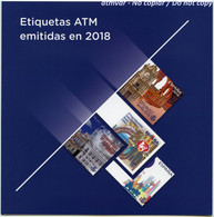 ESPAÑA / SPAIN / ESPAGNE (2018) - Carpeta / Folder Etiquetas ATM - Chamartín + Plaza Mayor + Essen + Macao + EXFILNA/ECC - Colecciones