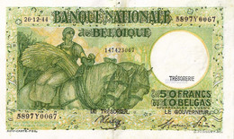 BELGIQUE  1944 50 FRANC - P.106a SUP EF - 50 Francos