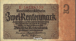 Deutsches Reich Rosenbg: 167b, Reichsdruckerei 8stellige Kontrollnummer Gebraucht (III) 1937 2 Rentenmark - 2 Rentenmark