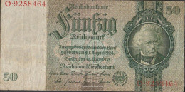 German Empire Rosenbg: 175a, Udr.-Bst.: B, Series: A-P, KN 7-stellig Used (III) 1933 50 Reichsmark - 50 Reichsmark