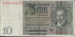 German Empire Rosenbg: 173a Udr.- Bst. Q, Series: R-y, WZ. Thaer Used (III) 1929 10 Reichsmark - 10 Mark