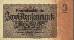 German Empire Rosenbg: 167b, Empire Printing 8stellige Kontrollnummer Used (III) 1937 2 Rentenmark - 2 Rentenmark