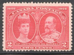 1908  Quebec City Tercentenary  2 ¢ King Edward VII & Queen  Scott 98 MNH ** - Unused Stamps