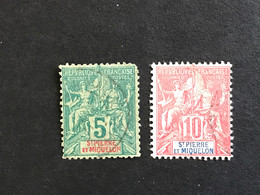 SAINT PIERRE ET MIQUELON Y&T 72 Et 73 Obl 1900 - Used Stamps