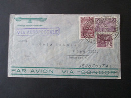 Brasilien 1932 Luftpostbeleg Violetter Stempel Via Aeropostale Mit Flugpostmarke Nr. 337 Nach Wien Gesendet - Lettres & Documents