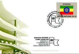 ONU New-York 2017 - Show Card Sarasota February 3-5 2017- Flag Ethiopia - Cartes-maximum