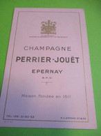 Carte Commerciale Avec Tarif Aux Revendeurs//Champagne PERRIER-JOUËT/ Epernay/ /1974     CAC193 - Food