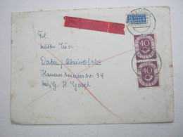 1952 , Eilbrief Mit Posthorn Mehrfachfrankatur   Aus Emden - Altri & Non Classificati