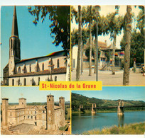 ST NICOLAS DE LA GRAVE EGLISE KIOSQUE CHATEAU PONT - Saint Nicolas De La Grave