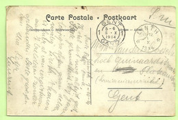 Kaart Met Sterstempel (Relais) * LINTH * Op 1/10/1914 Naar GAND 5/10/14 (Offensief W.O.I)  (K5964) - Not Occupied Zone