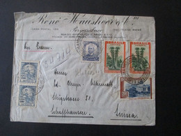 Brasilien 1937 Luftpost In Die Schweiz MiF Mit Fremdenverkehr Landschaften Umschlag Rene Hausheer Pernambuco - Lettres & Documents