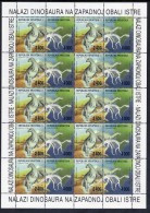 CROATIA 1994 Dinosaur Finds In Istria Sheet Let With 10 Pairs MNH / **.  Michel 268-69 - Kroatien