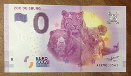 2017 BILLET 0 EURO SOUVENIR ALLEMAGNE DEUTSCHLAND ZOO DUISBURG TIGRE OURS KOALA ZERO 0 EURO SCHEIN BANKNOTE PAPER MONEY - Specimen