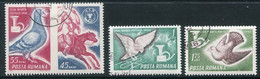 ROMANIA 1965 Stamp Day: Carrier Pigeons Used.  Michel 2457-59 - Used Stamps