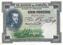 ESPAGNE 1936 100 Peseta - P.69c.1 TTB VF - Collezioni