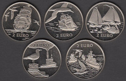 Nederland Set Penningen (5) Sail Den Helder 1997 2 Euro UNC - Pièces écrasées (Elongated Coins)