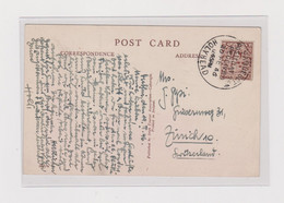 IRELAND 1946 Nice Postcard DUBLIN To SWITZERLAND Ship Cancel BAQUEBOT HOLLYHEAD - Cartas & Documentos