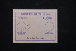 POLYNÉSIE - Coupon Réponse De Papeete - L 78609 - Briefe U. Dokumente