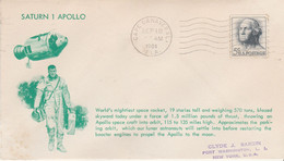 N°849 N -lettre (cover) Saturn 1 Apollo - Amérique Du Nord