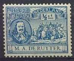 Nederland 1907 NVPH Nr 87 Postfris/MNH Admiraal Michiel De Ruyter - Nuovi