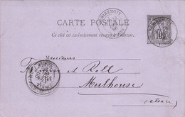 FRANCE - CARTE POSTALE 1886 REMIREMONT > MULHOUSE //G90 - PAM